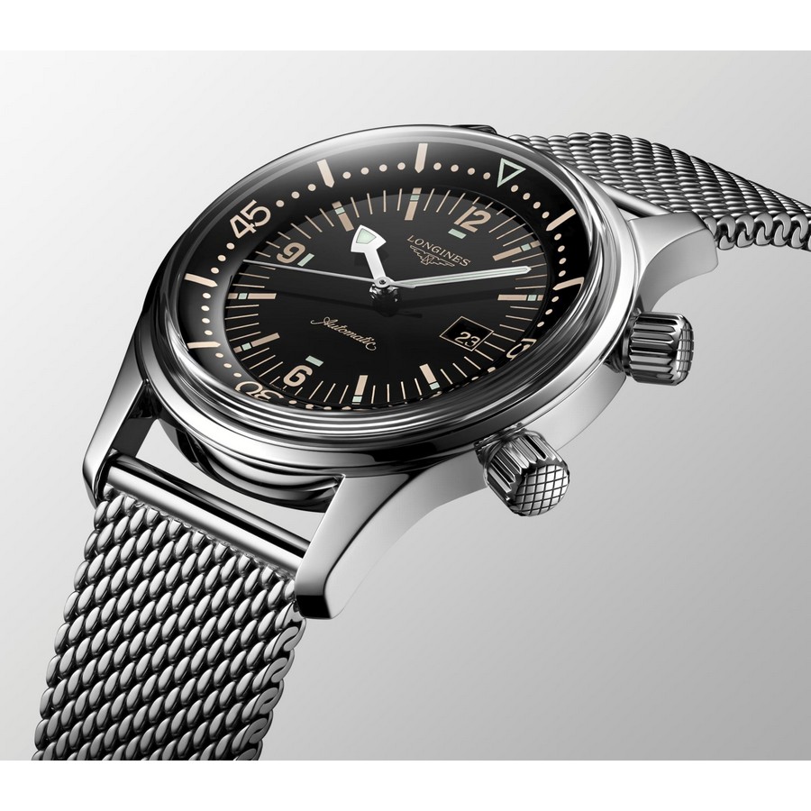 Đồng Hồ Longines Legend Diver Nam 36mm Xám Đen